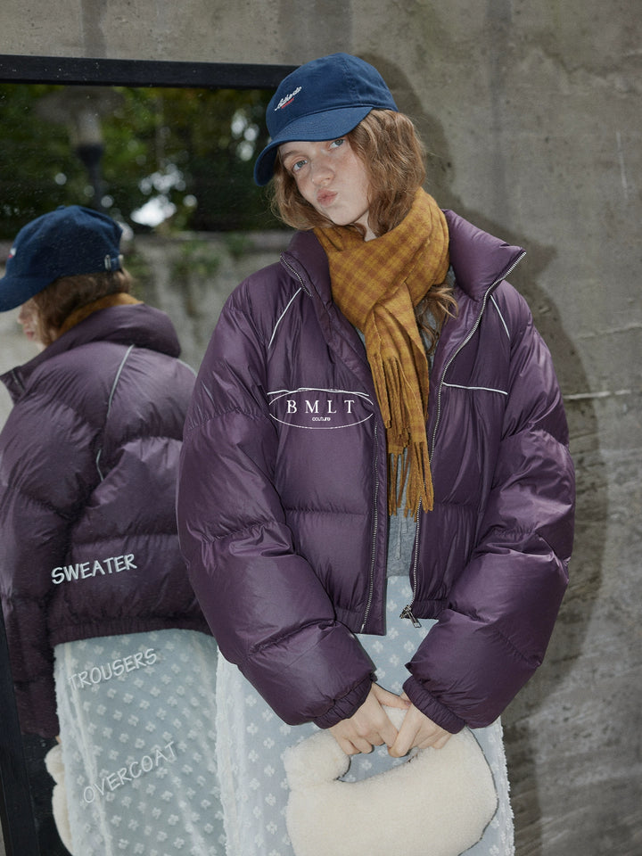 Plum Cloud Cropped Puffer Jacket BMPJ0296