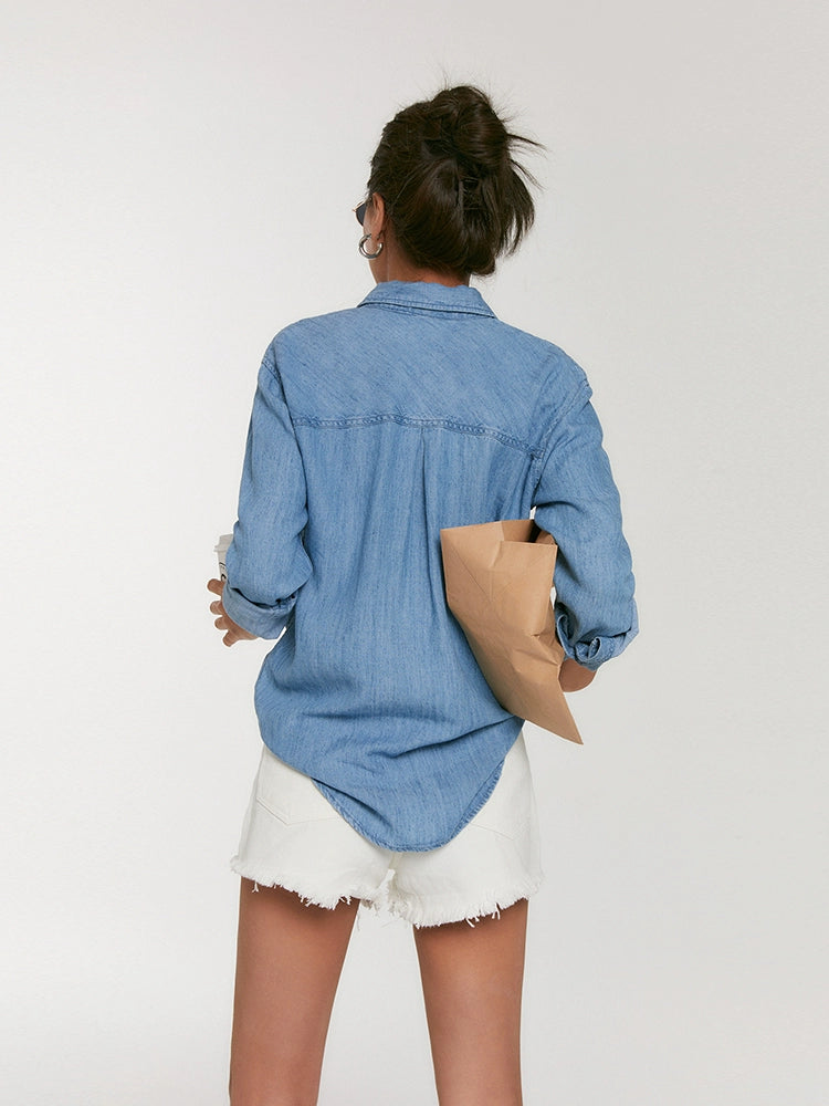 Cloudwash Linen-Silk Denim Shirt DGSD0196