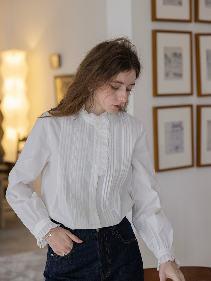 Vintage Pintuck Lace Blouse DALB0110