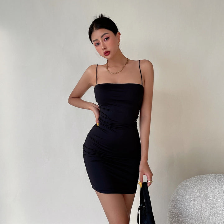 SleekGlow Spaghetti Strap Mini Dress LHMD0243