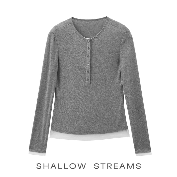 Premium Button Henley Knit Top SSKT0280