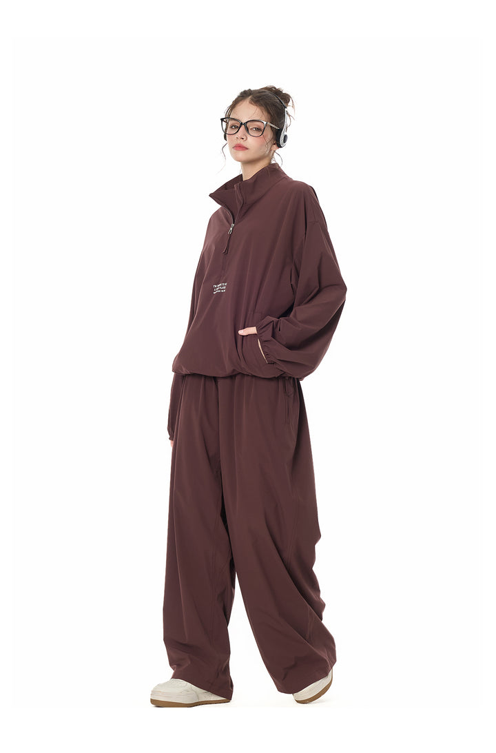 Street Relaxed Wide-Leg Banding Pants TSBP0276