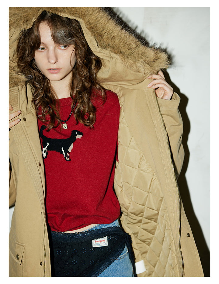 Sandstone Fur-Trim Cotton Parka BMPK0297