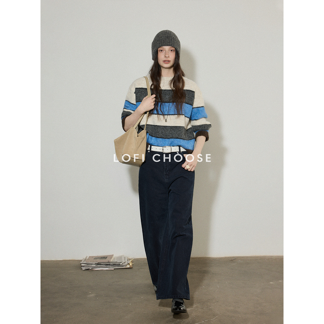 Harbor Stripe Wool-Blend Knit Sweater LCKS0311