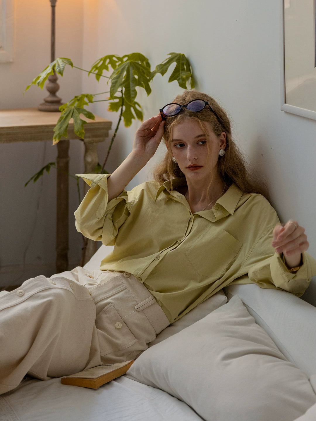 Vintage Cotton Oversized Button-Up Shirt DACS0108