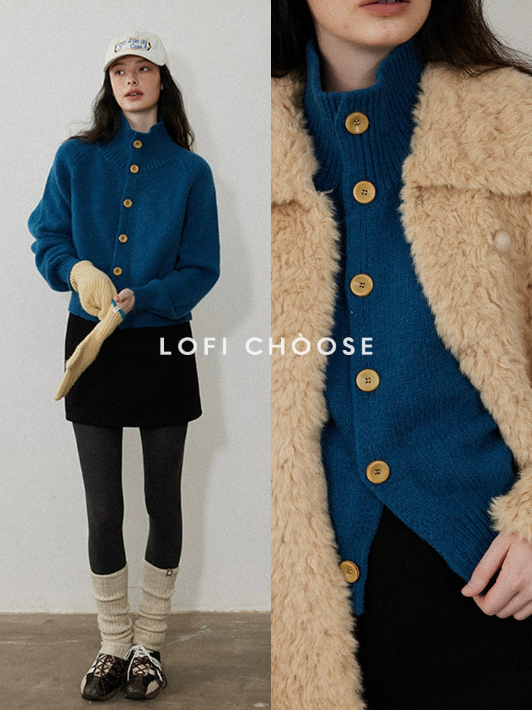 High-Neck Knit Cardigan LCHC0056 [PRE ORDER]