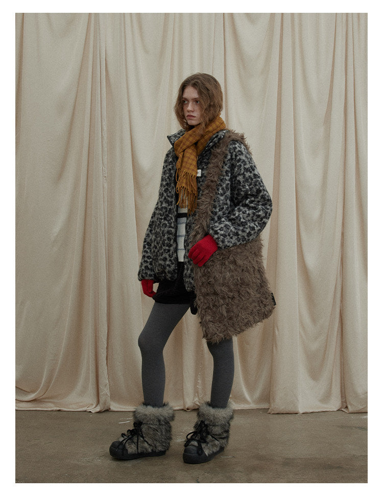 Leopard Pattern Woolen Jacket BMWJ0300