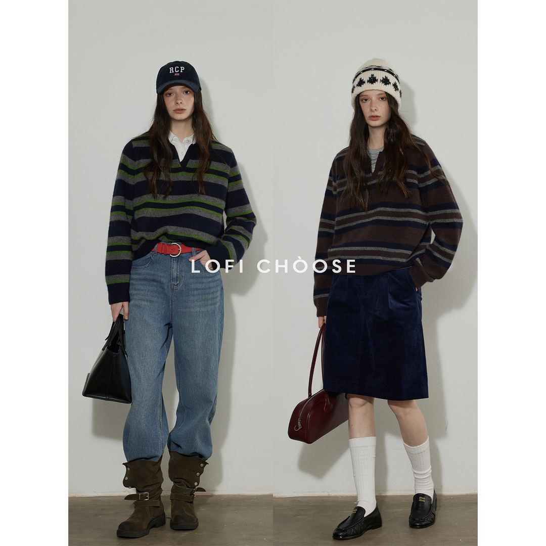 Urban Stripe Wool Knit Pullover LCKP0290