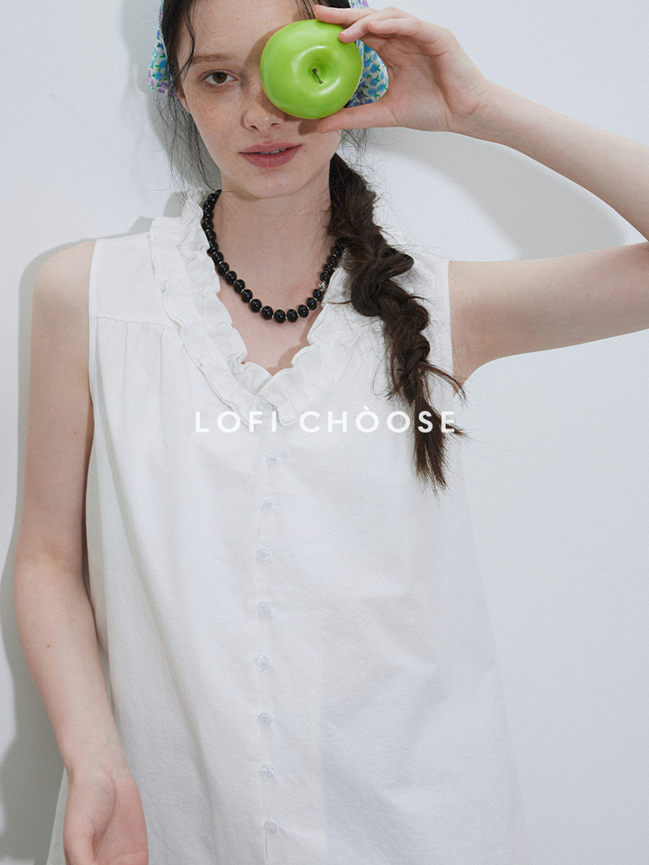 Frill Grace Cotton Blouse LCCB0208