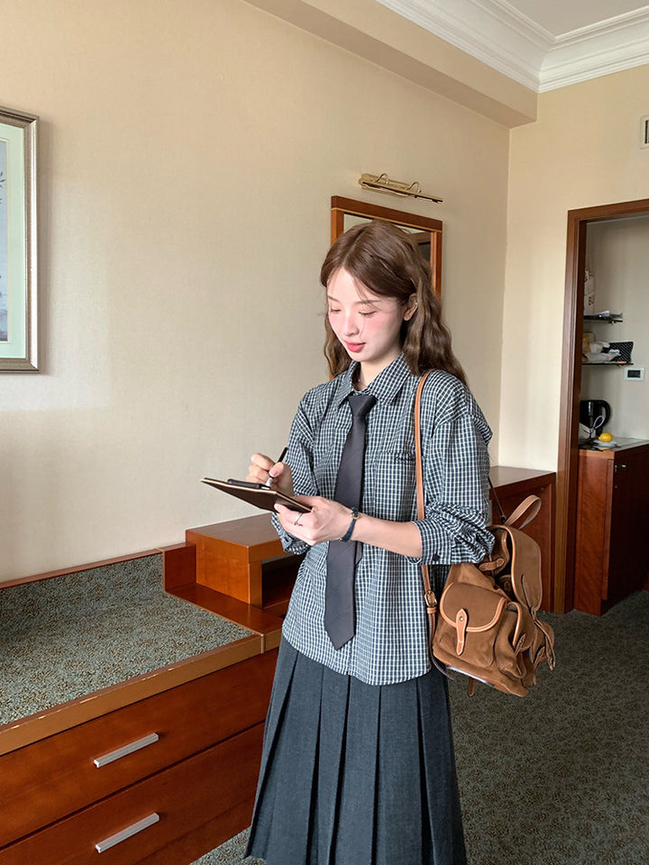 Vintage Pleat Midi Skirt WSMS0331