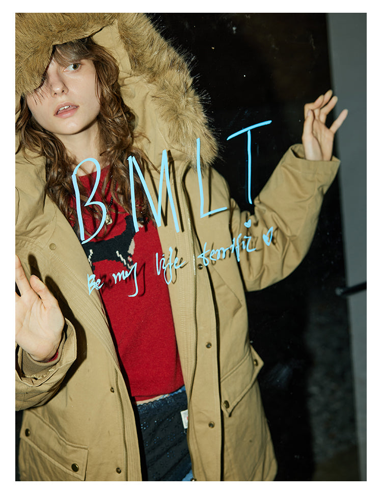 Sandstone Fur-Trim Cotton Parka BMPK0297