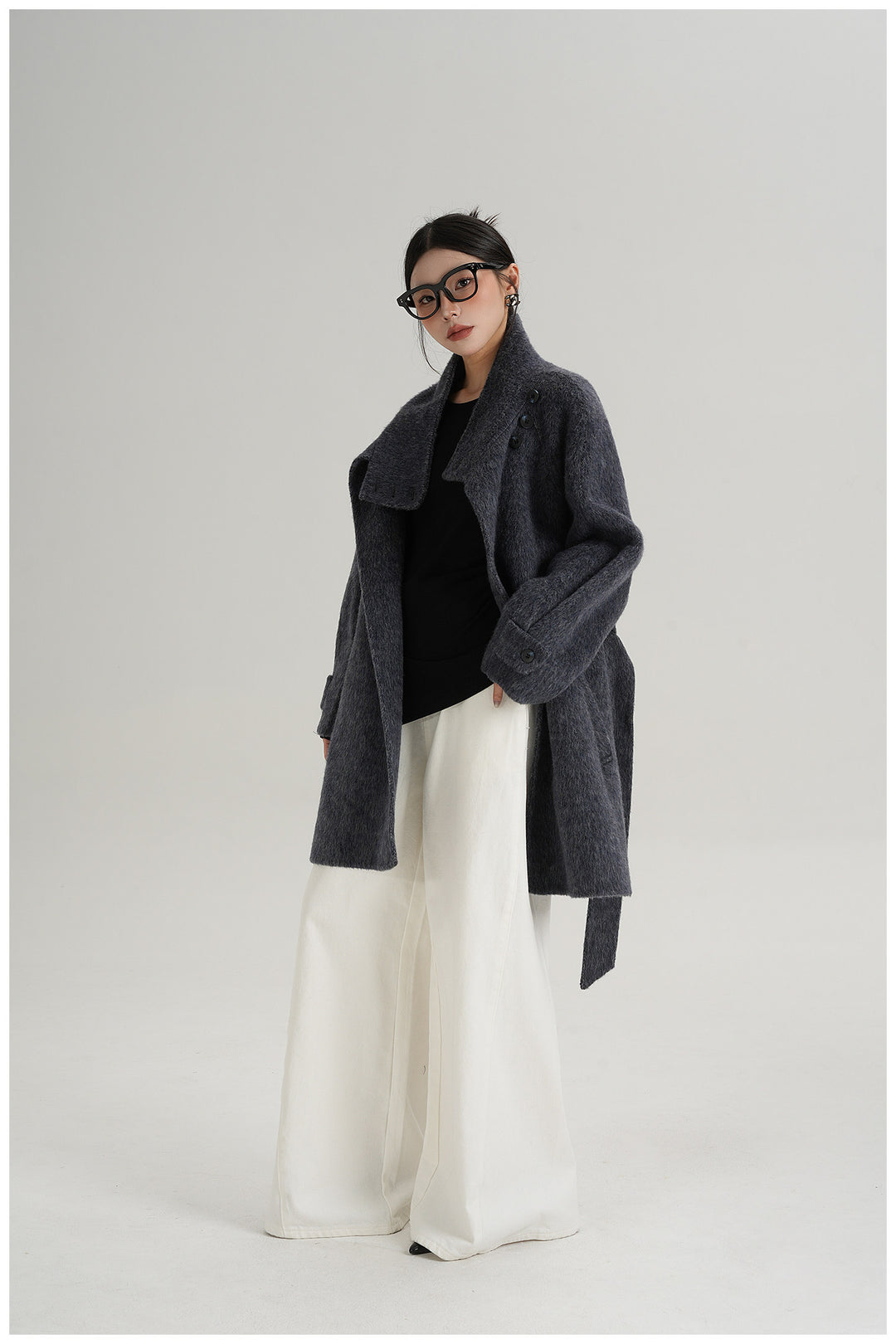 Softline Asymmetrical Wool Wrap Coat SRWC0319