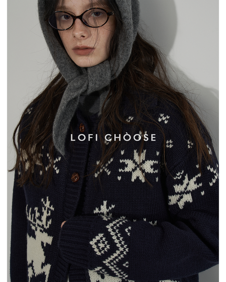 Nordic Reindeer Knit Cardigan LCKC0306
