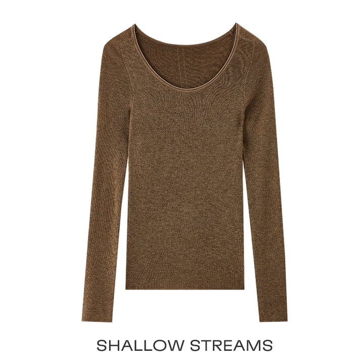 Classic Wool Blend Scoop Neck Top SSWT0049