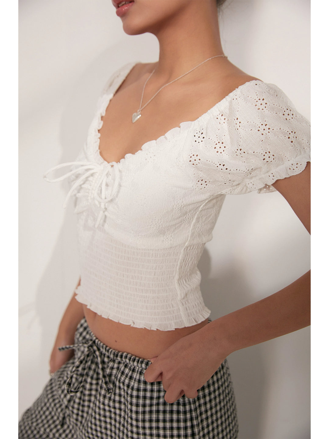 Sweet Ruffle Lace Crop Top DGCT0251