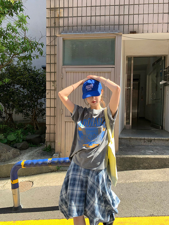 Vintage Asymmetry Check Skirt WSCS0336