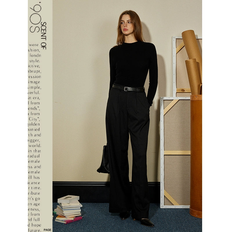 Refined Woolen Crewneck Knit Top SCWT0072