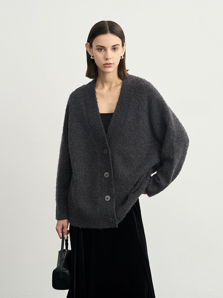 Wool Hoop V-Neck Knit Cardigan SSWC0063