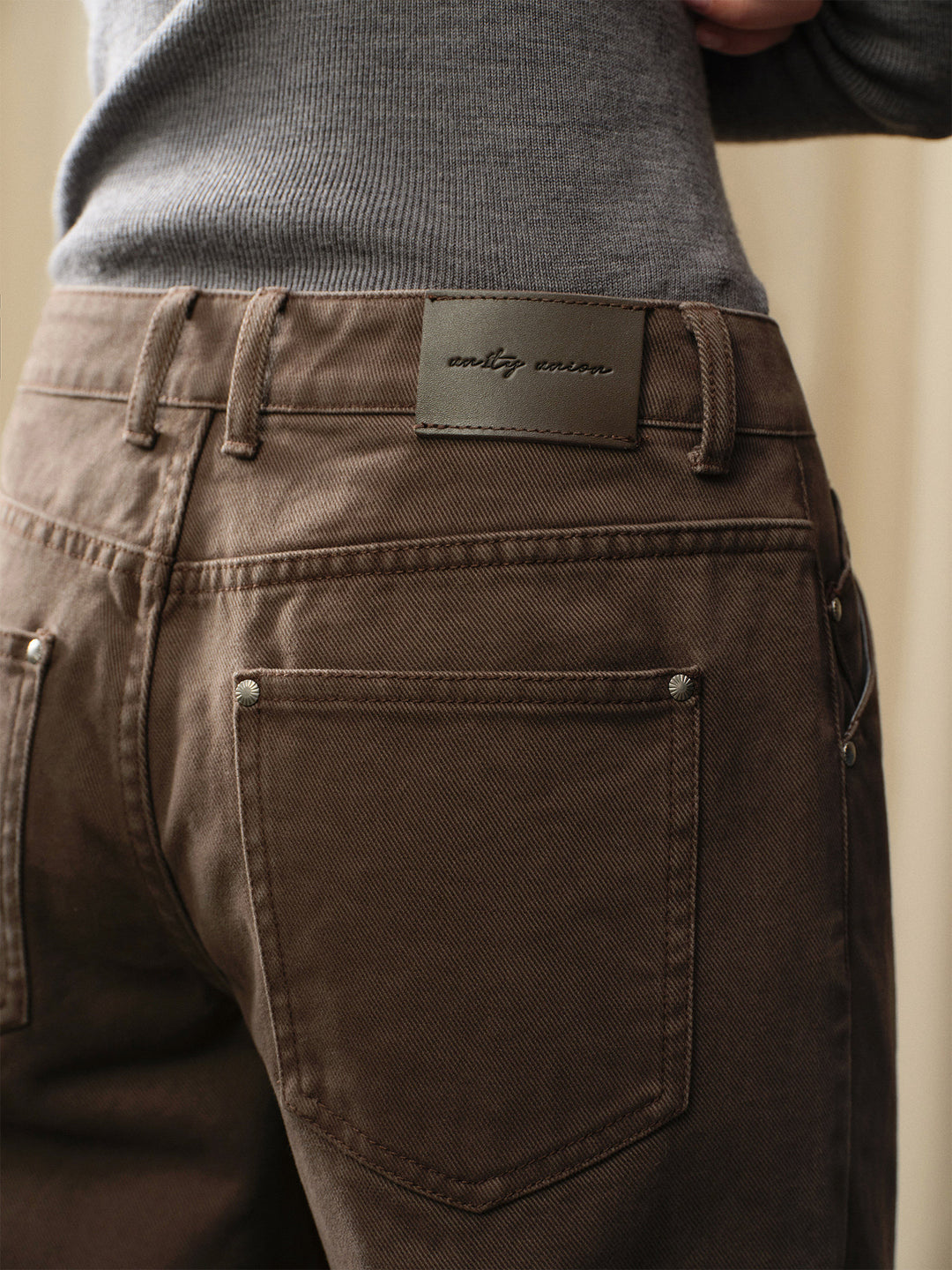 Vintage Cocoa Twill Straight-Leg Pants UUSP0310