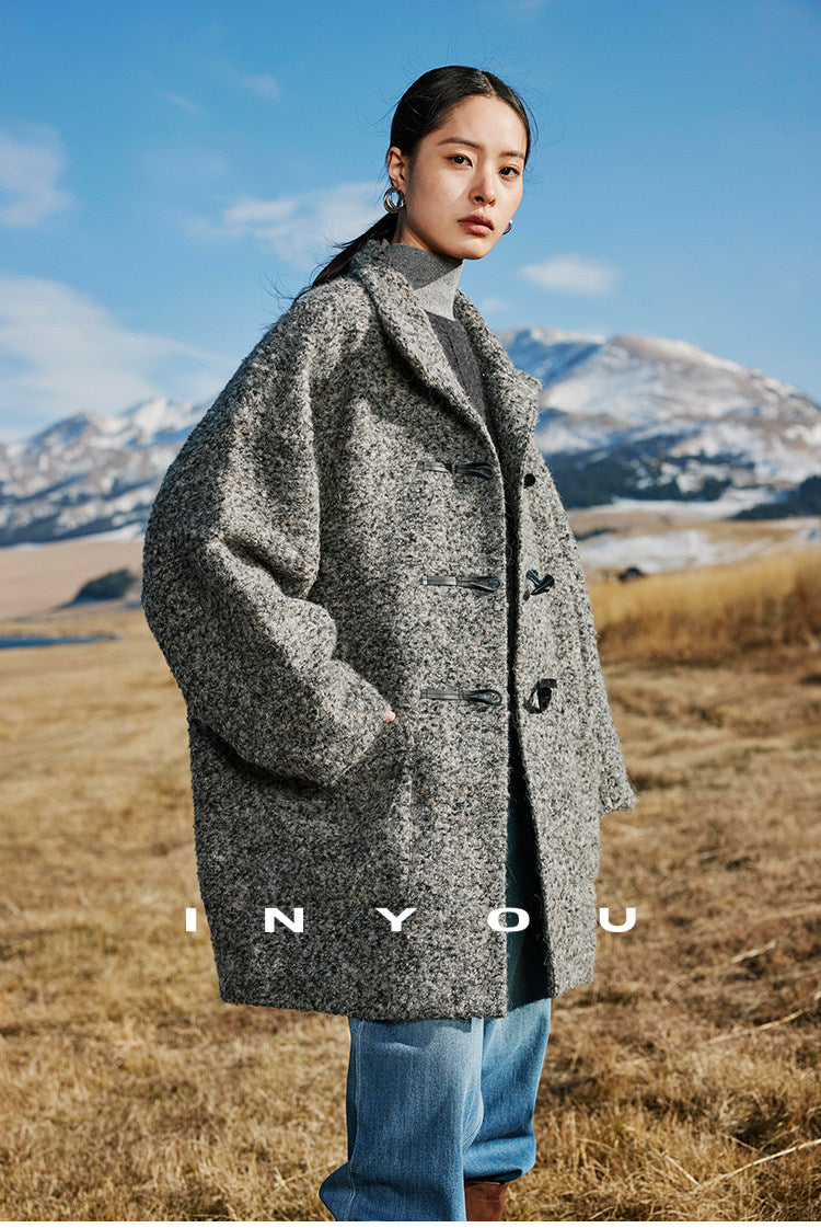 Stone Heather Wool Toggle Coat IYTC0321