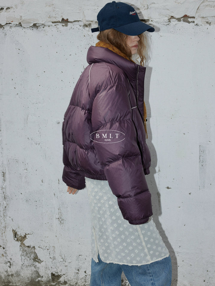 Plum Cloud Cropped Puffer Jacket BMPJ0296