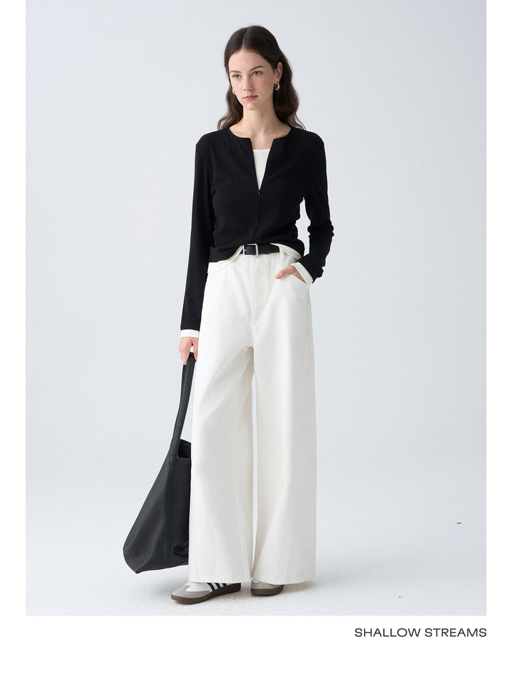 Contrast Layer Knit Cardigan SSKC0287