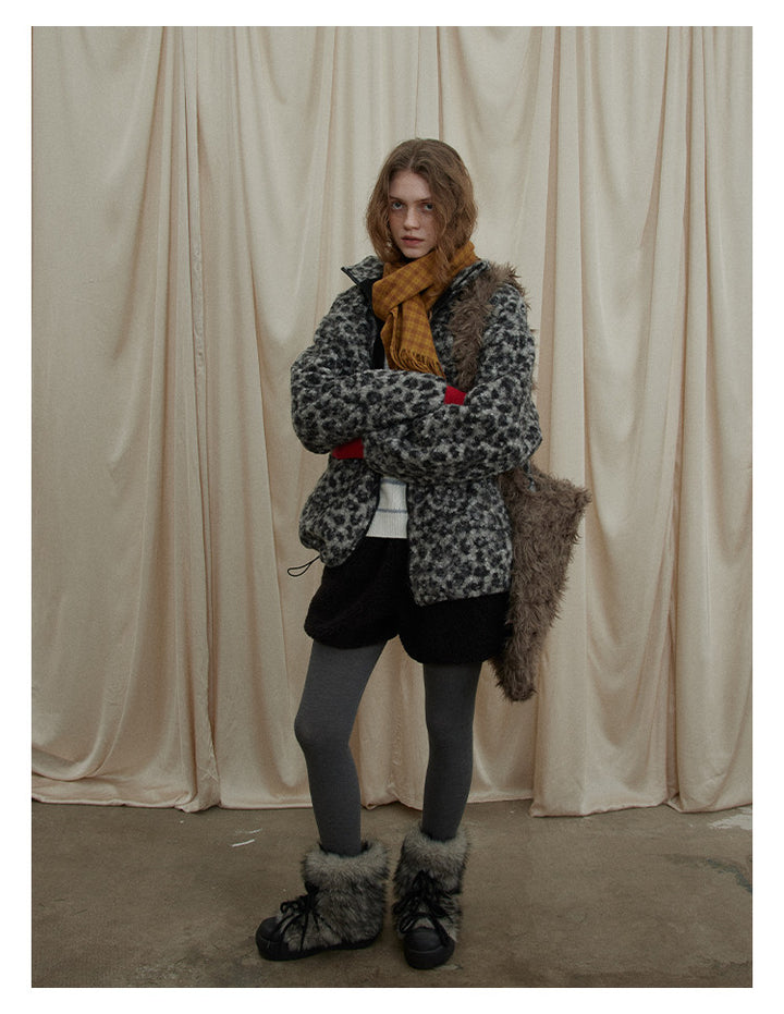 Leopard Pattern Woolen Jacket BMWJ0300