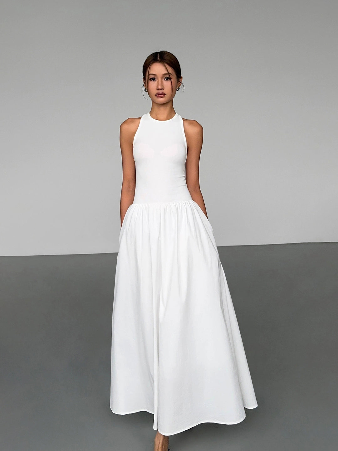 Luxe Crossover Backless Maxi Dress OUMD0247