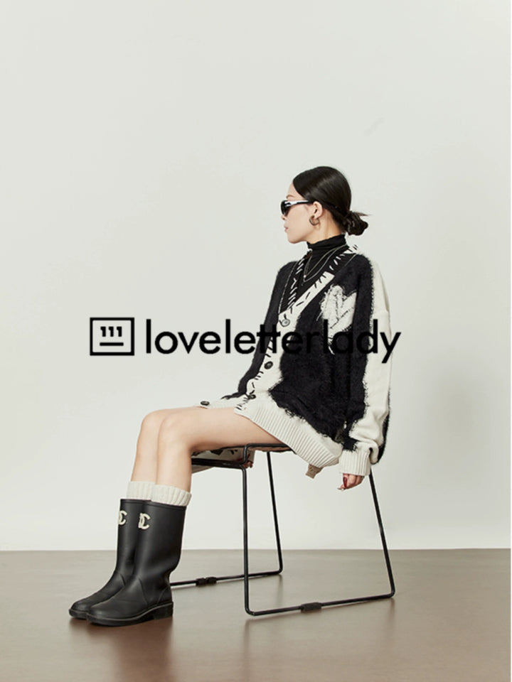 Love Jacquard Knitted Cardigan LLKC0092