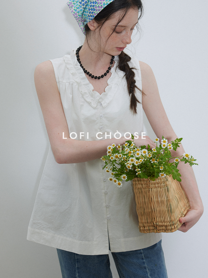 Frill Grace Cotton Blouse LCCB0208