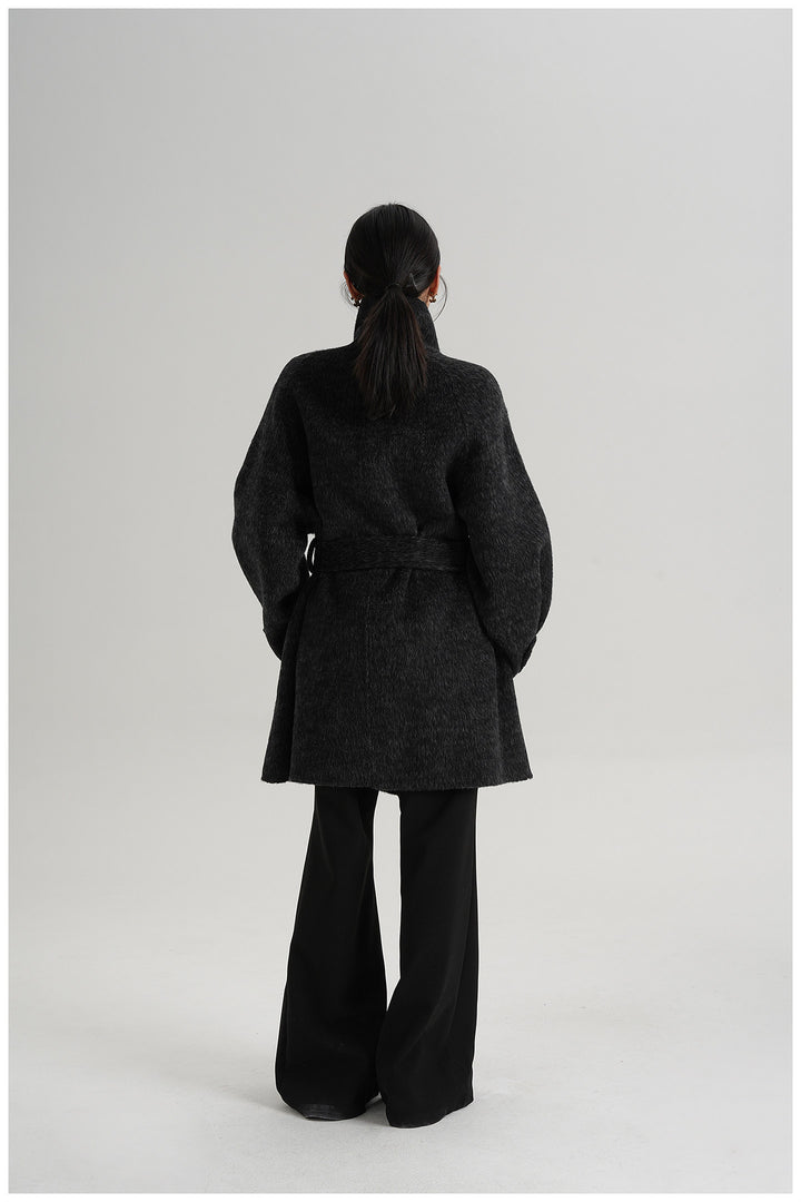 Softline Asymmetrical Wool Wrap Coat SRWC0319
