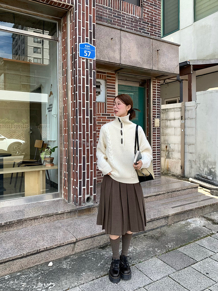 Vintage Pleat Midi Skirt WSMS0331