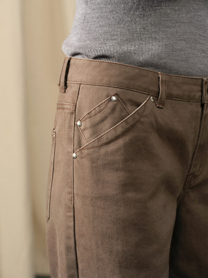 Vintage Cocoa Twill Straight-Leg Pants UUSP0310