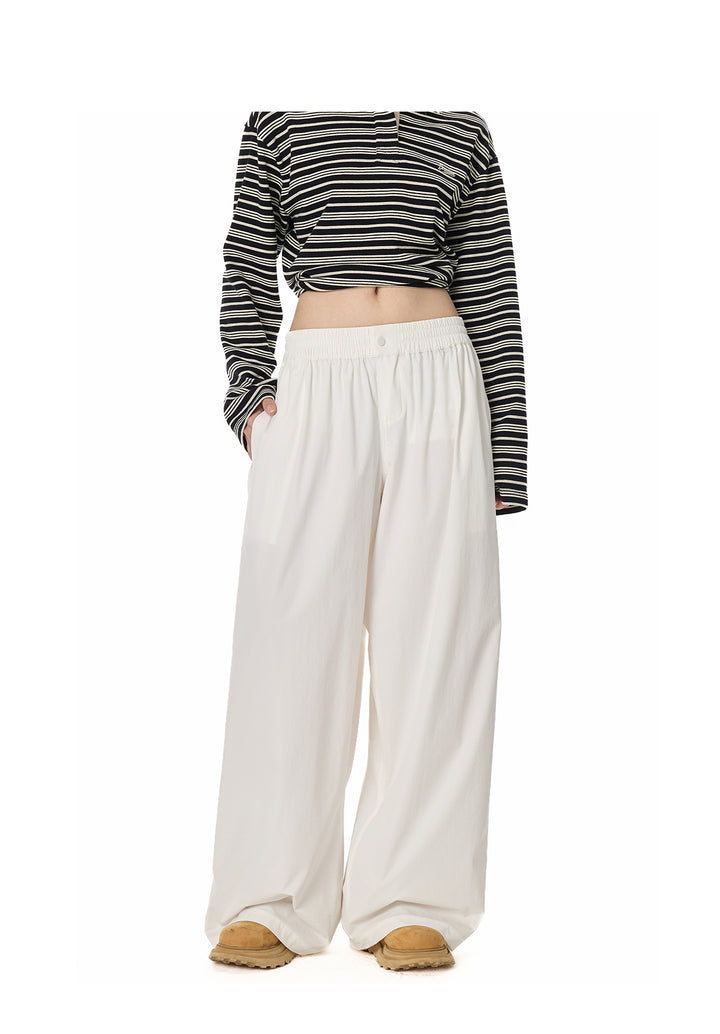 Street Relaxed Wide-Leg Banding Pants TSBP0276