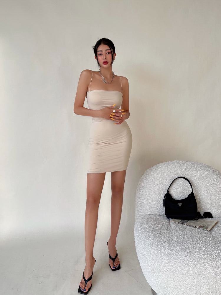 SleekGlow Spaghetti Strap Mini Dress LHMD0243