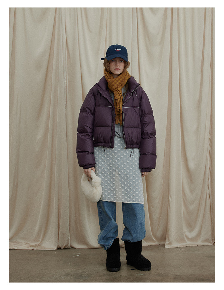 Plum Cloud Cropped Puffer Jacket BMPJ0296
