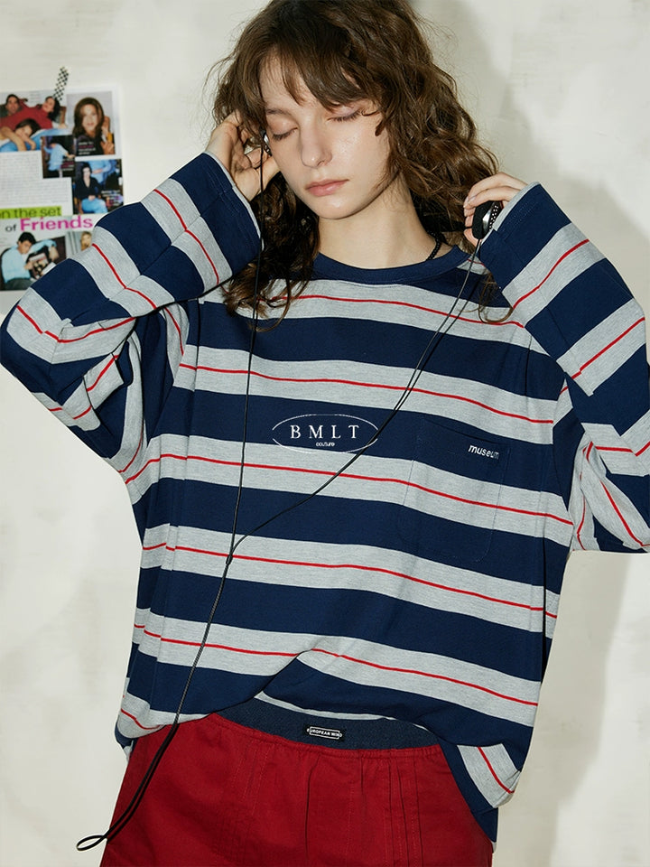 Retro Stripe Cotton Tee BMCT0266