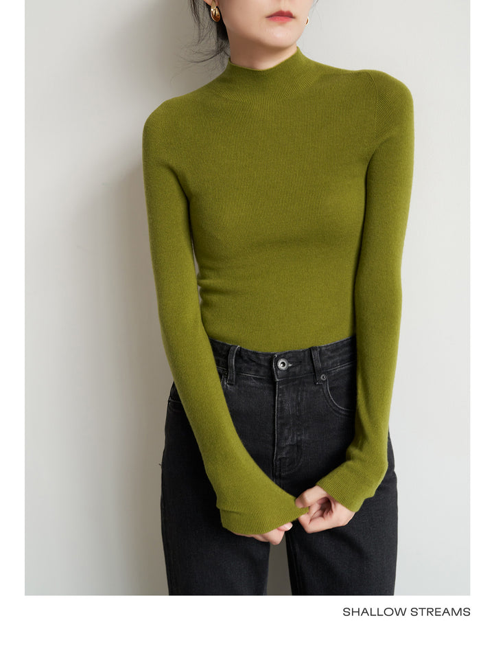 Silkline Merino Mock Neck Knit Top SSKT0316