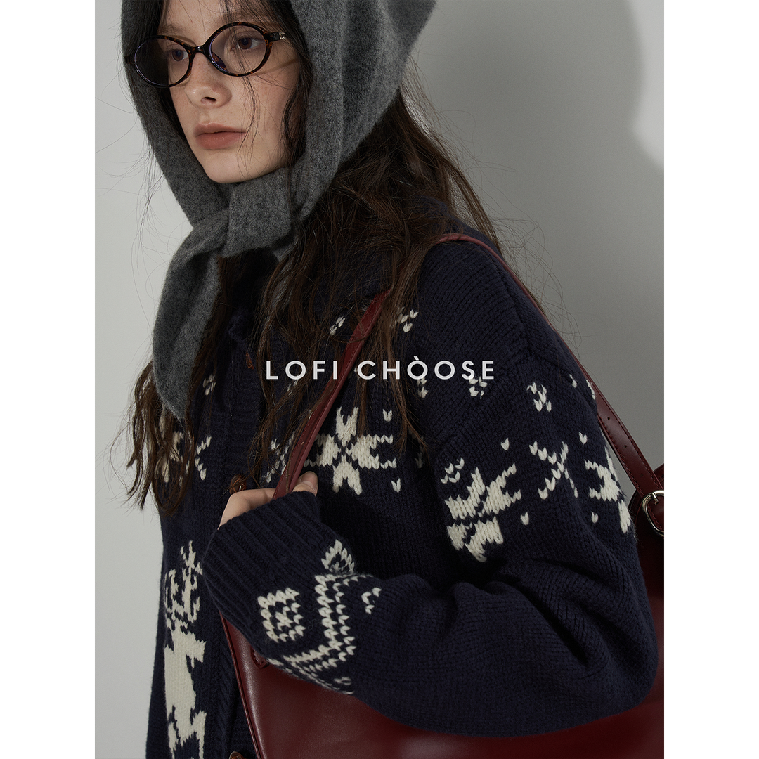 Nordic Reindeer Knit Cardigan LCKC0306