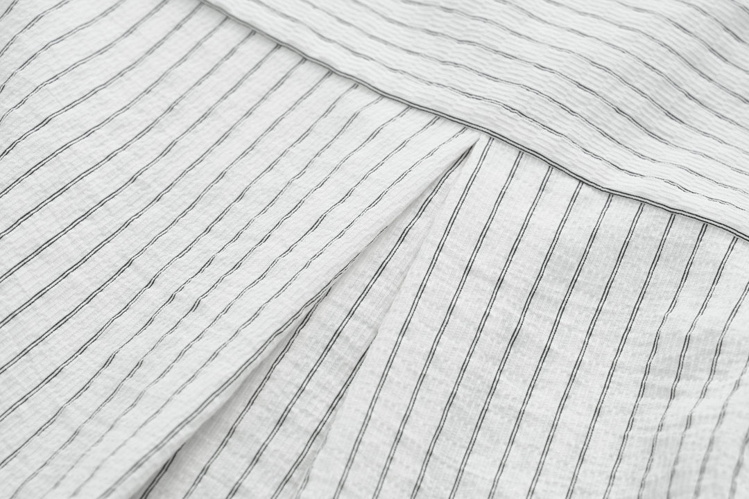 Ribbon Drape Stripe Blouse SSSB0172
