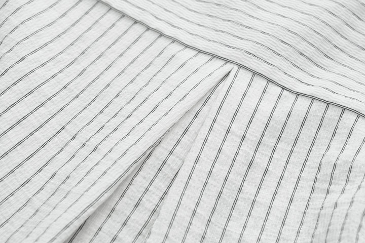 Ribbon Drape Stripe Blouse SSSB0172