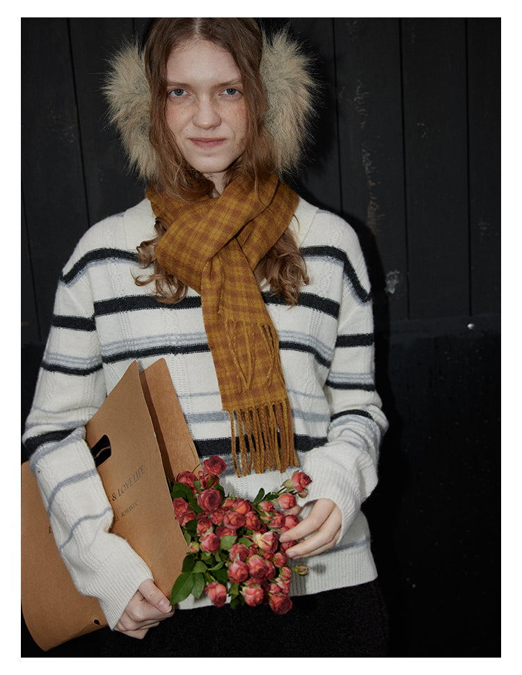 Winter Stripe Wool Knit Pullover BMKP0295