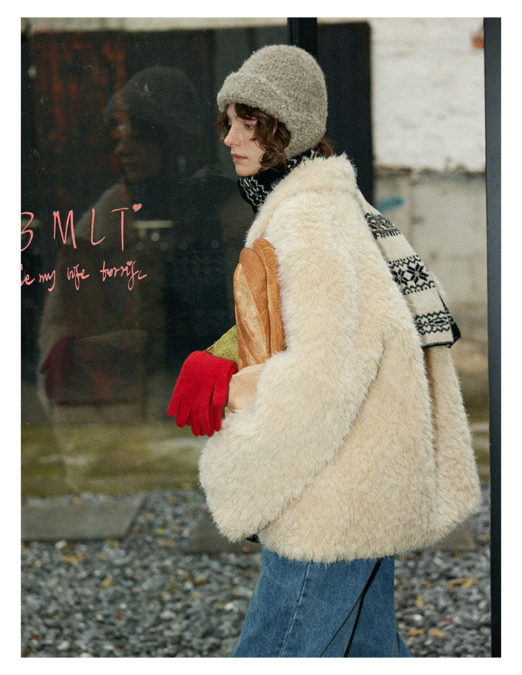 Soft Sherpa Faux Fur Button Jacket BMFJ0303