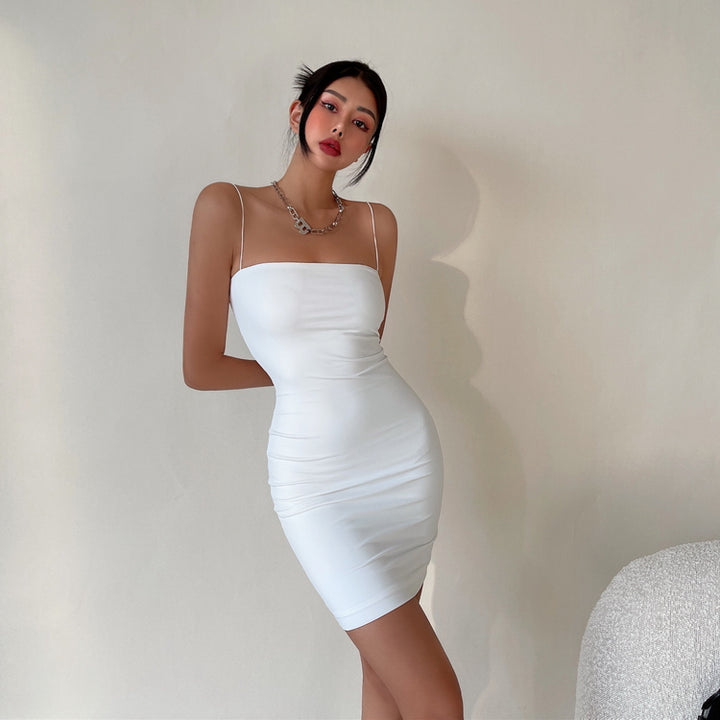 SleekGlow Spaghetti Strap Mini Dress LHMD0243