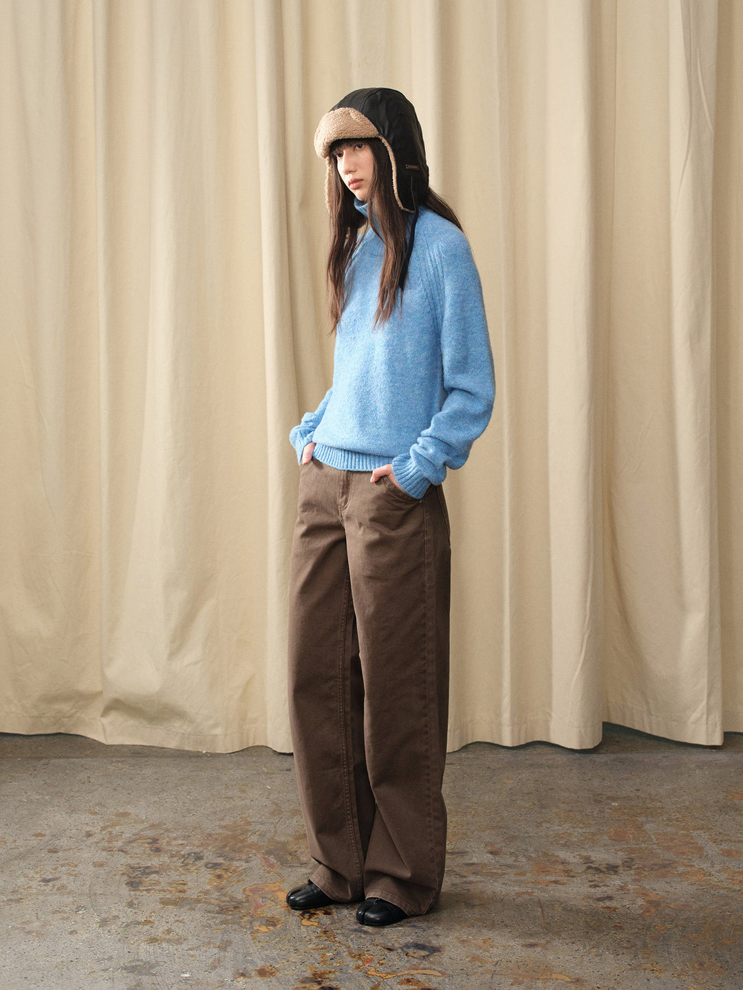 Vintage Cocoa Twill Straight-Leg Pants UUSP0310