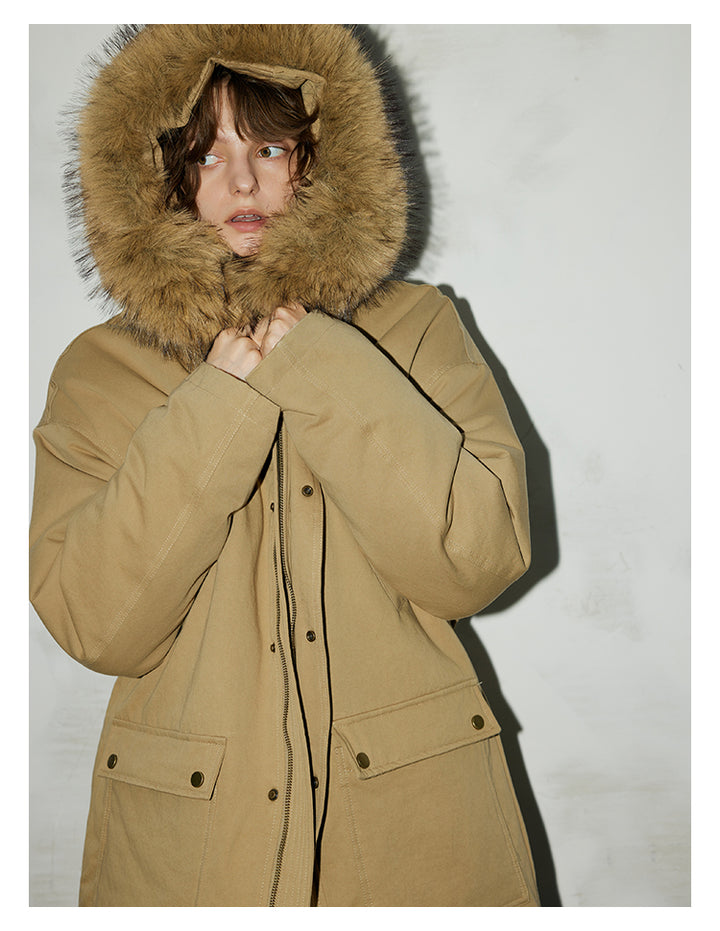 Sandstone Fur-Trim Cotton Parka BMPK0297
