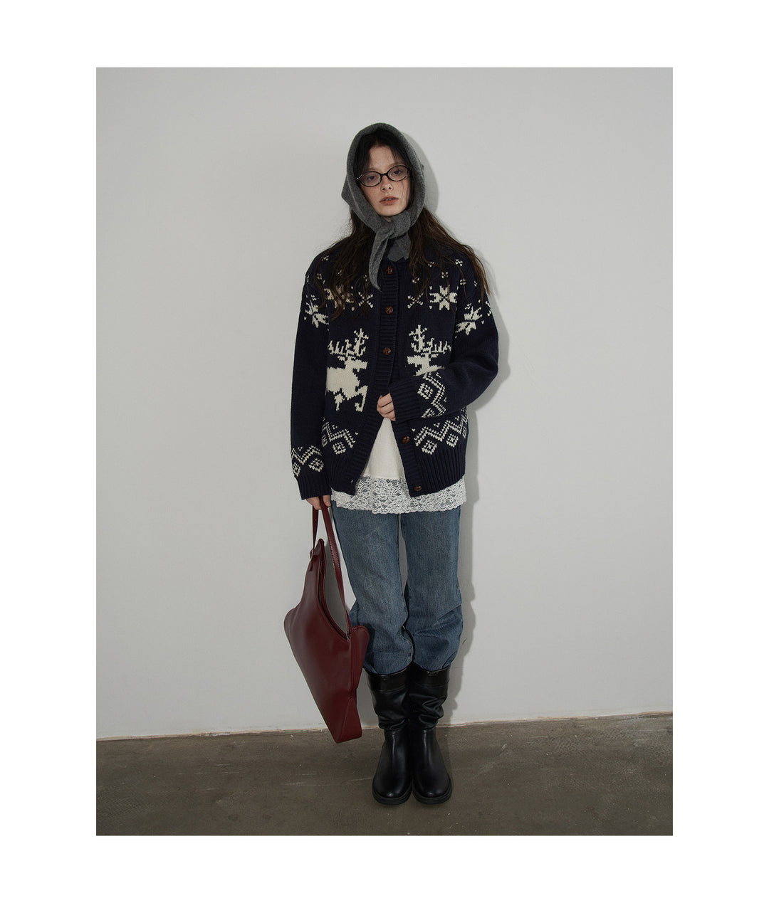 Nordic Reindeer Knit Cardigan LCKC0306