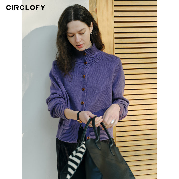 Cozy Luxe High-Neck Cardigan CCHC0139