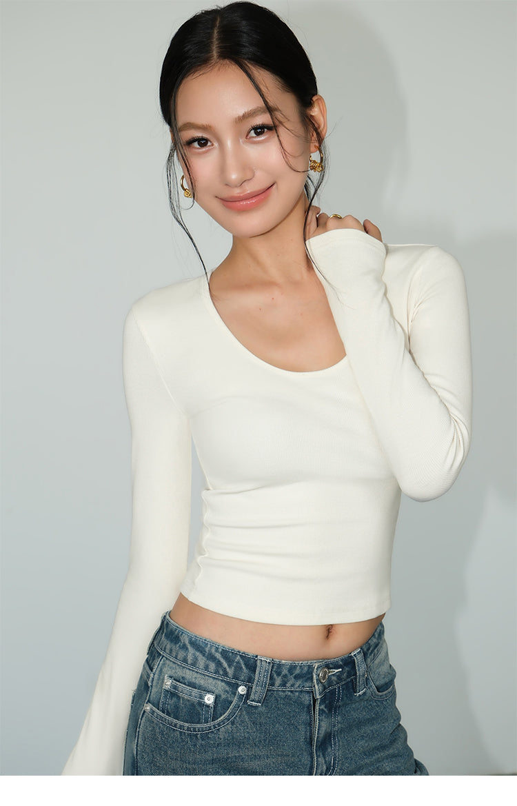 U-Neck Curve Hug Cropped Top NHCT0260