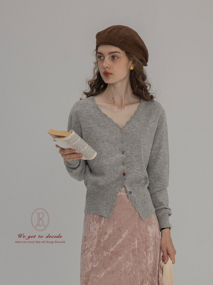 Morning Flowers V-neck Lace Cardigans DAVC0105